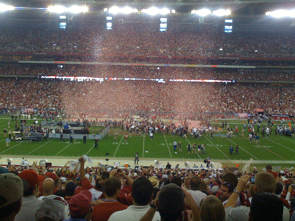 A Cardinals győzelme az NFC bajnokság döntőjében, 2009. január 18. - Peter Eisenman & Populous: State Farm Stadion. Forrás: Creative Commons