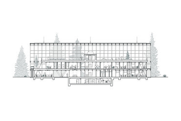 Mjölk architekti: Hosszmetszet.