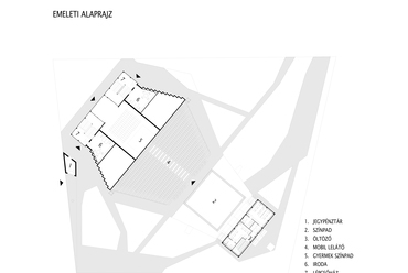 Emeleti alaprajz - A4 Studio: Kultkikötő szabadtéri színpadja.