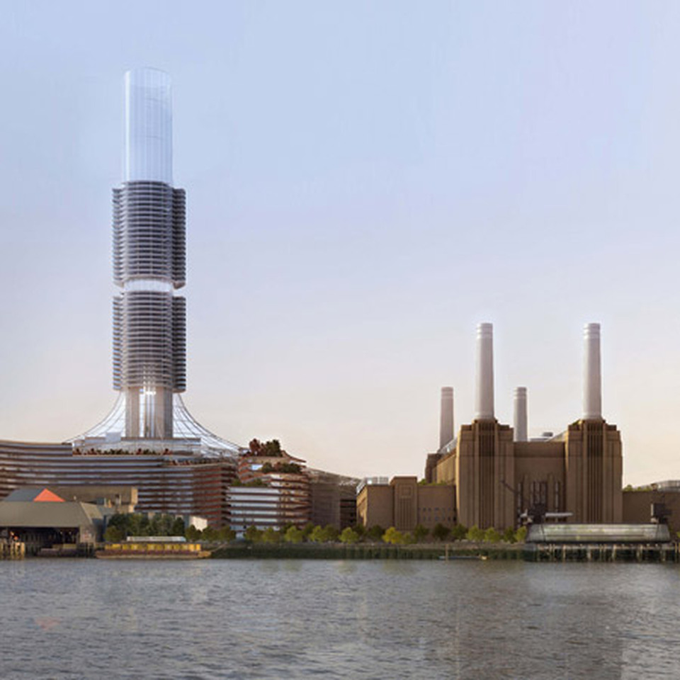 Battersea Erőmű revitalizációs terve, Rafael Viñoly Architectsl átványterve - Forrás- Dezeen