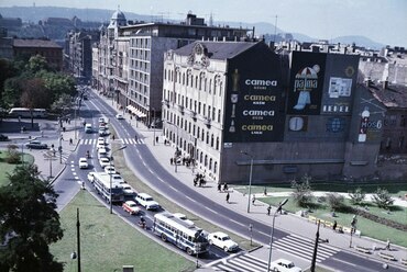 Rálátás a Bajcsy-Zsilinszky útra és József Attila utcára. 1969. Forrás: Fortepan / FŐMTERV