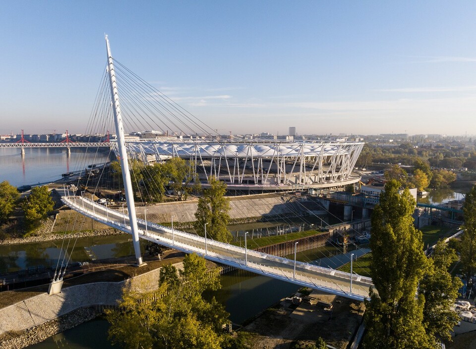 A híd és a stadion részletei több ponton is összehangolásra kerültek. Forrás: Magyar Építők
