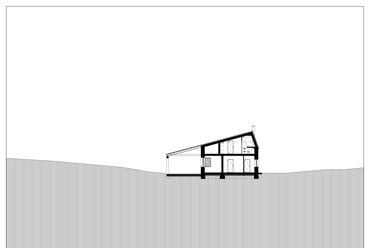 Családi ház Szentendrén. Keresztmetszet. Tervező: Borbás Építész Műterem. 

