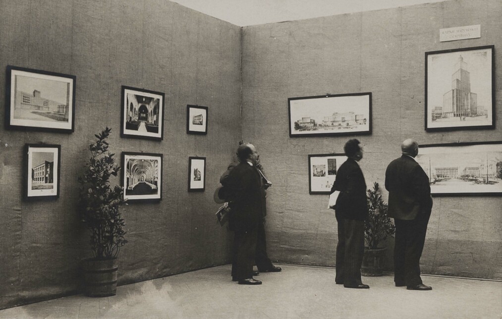 Az Építőmesterek Nemzetközi Állandó Választmánya kongresszusának kiállítása Zágrábban a magyar építészek és építőmesterek projektjeivel, 1930. Zágrábi Városi Múzeum
