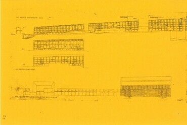 A teheráni könyvtár nemzetközi tervpályázatához készített rajzok, 1977 (a Sárga portfólióból)
