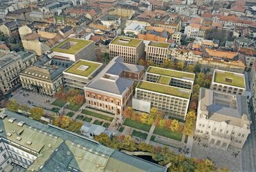 A Bánáti + Hartvig Építész Iroda és az Arch-Studio terve a Pázmány Campus pályázatán
