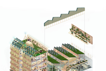 El 17. Composition of Knowledge House, Madrid, Spanyolország – tervező: Husos, Elii, and Ultrazul – forrás: Holcim Awards
