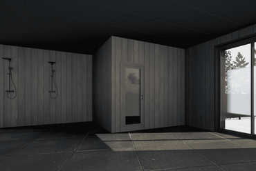 Látványterv – Papp Laura: SHIO: sauna house in Orfű.

