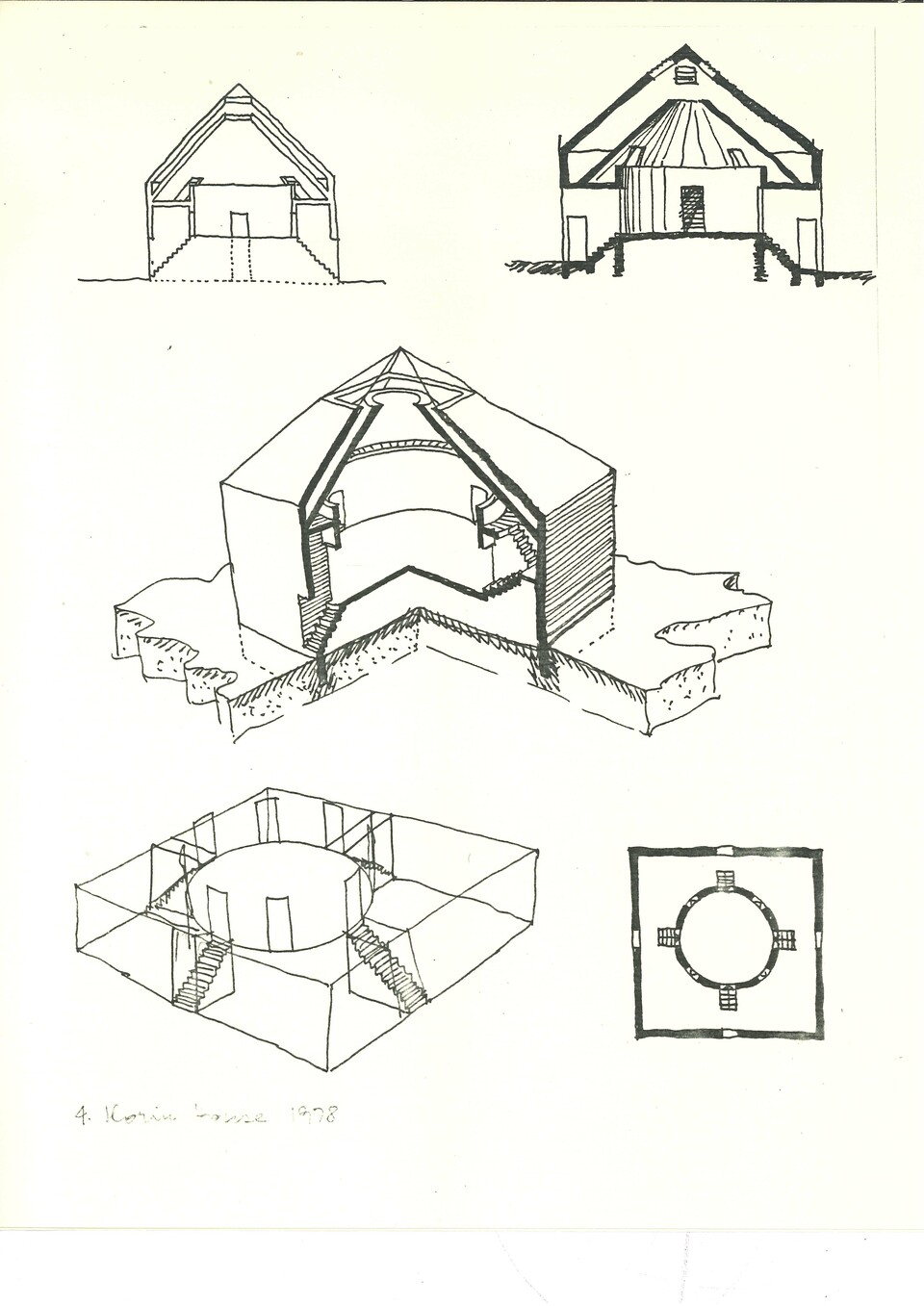 Az ilorini villához készült rajzok, 1977 k.
