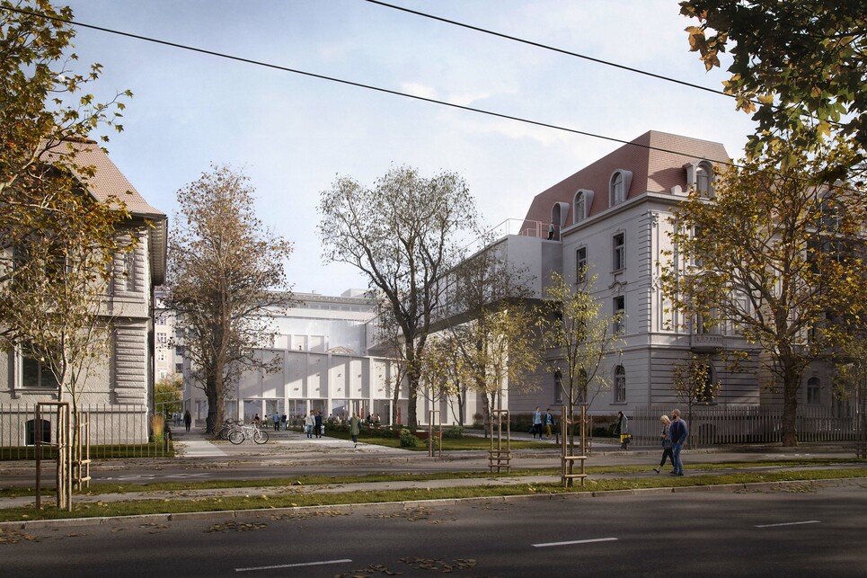 Látványterv - Karácsony Tamás és az OKKA megvételt nyert terve a Magyar Építészeti Központ és Múzeum pályázatán