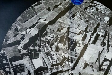 Légifelvétel az üres és lepusztult kénfinomító épületeiről, Forrás: Le Ciminiere Archívum
