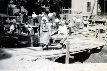 A Hungária körút 198. számú ház építkezése, Budapest XIV, Magyarország, 1928. Forrás: Fortepan / Preisich család hagyatéka
