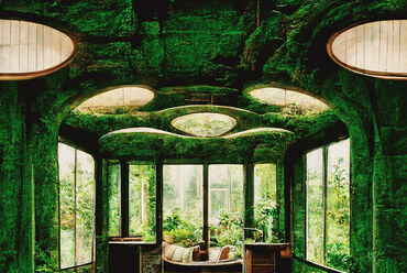 Midjourney: Inside abandoned house - Solarpunk style. by kevin dooley is licensed under CC BY 2.0. 
