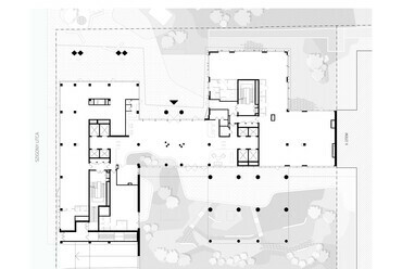 Corvin Innovation Campus. Földszinti alaprajz. Tervező: Radius B+S.
