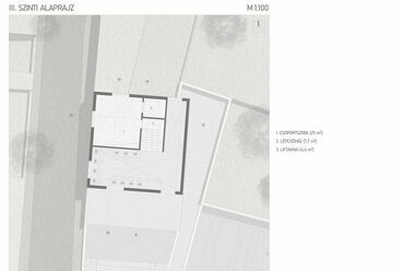 3. szint alaprajza. Közösségi torony és sportpálya, Debrecen. Rácz Attila diplomaterve. 2024. 
