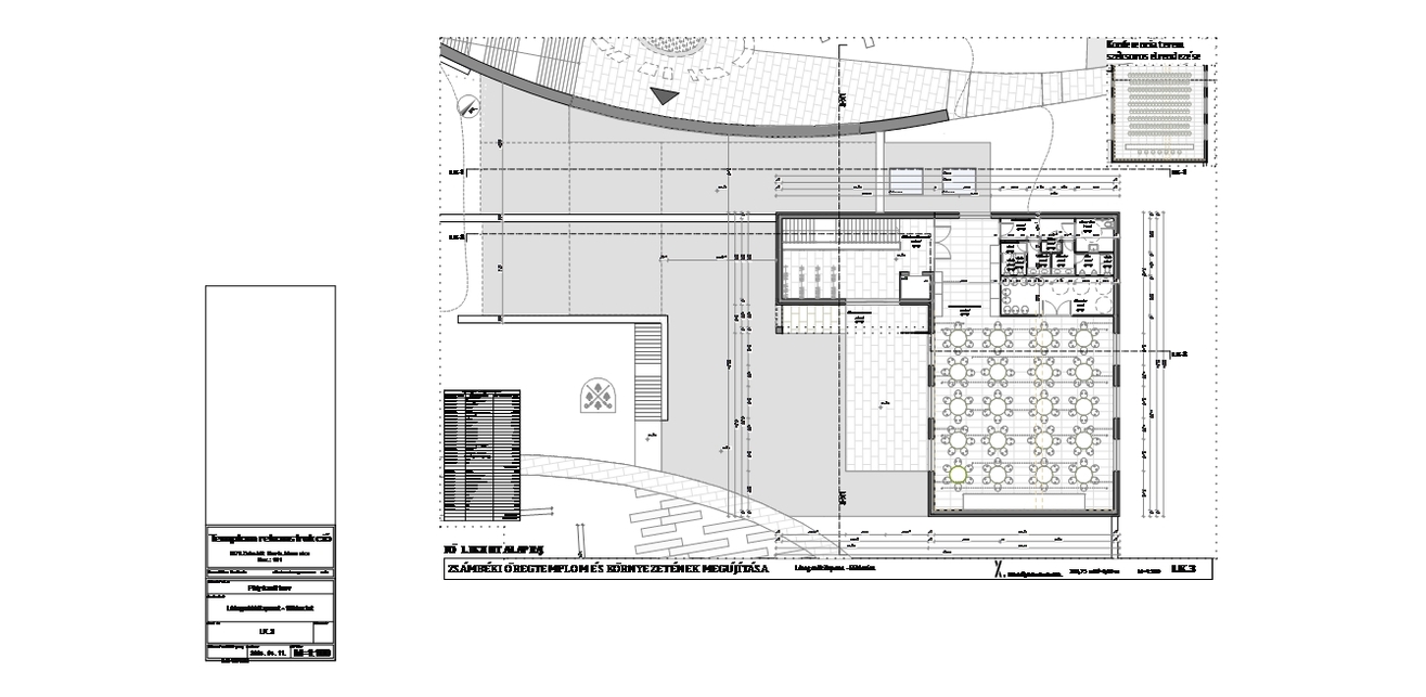 Látogatóközpont alaprajza, földszint. Zsámbéki romtemplom és környezetének megújítása. Xdot Építésziroda. 2023.