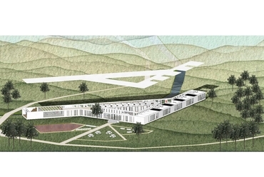 Axonometria. Rehabilitációs otthon. Szentirmai Dalma Júlia diplomaterve. 2023-24.
