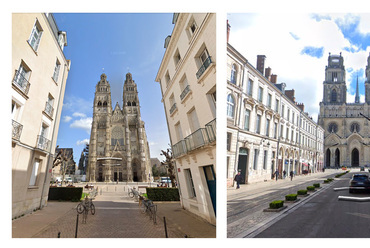 Első kép: Tours – Saint-Gatien katedrális feltárulása. Kép forrása: https://earth.google.com
Második kép: Orléans – Sainte-Croix d’Orléans katedrális feltárulása. Kép forrása: https://earth.google.com.
Harmadik kép: A közigazgatási palota feltárulása. A fotót készítette: Laczka Áron.
