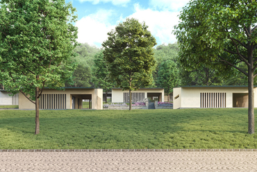 Apartmanházak látványterve. Forrás: Mátraverebély-Szentkút Nemzeti Kegyhely (Forrás: Építészfórum archívum)

