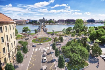 A megújuló Clark Ádám tér a Lánchíddal (Főmterv - Korzó Stúdió Konzorcium)
