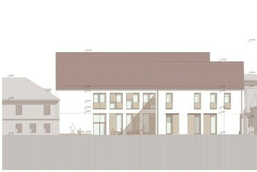 Homlokzat. H17 Kultúrház. Előadóművészeti negyed kialakítása Eger központjában. Ferenc András diplomaterve. 2024.
