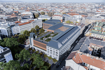 Látványterv. A Károli Gáspár Református Egyetem új épületegyüttese – Az A3 Építész Kft. kiemelt megvételt nyert terve. 2024.
