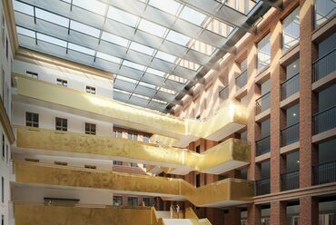 A KÖZTI tervei alapján megvalósuló Pázmány Campus látványterve. Forrás: Pazmanycampus.hu
