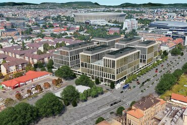 A korábban tervezett irodaházak látványtervei: Vikár és Lukács Építész Stúdió Kft. – látványterv
