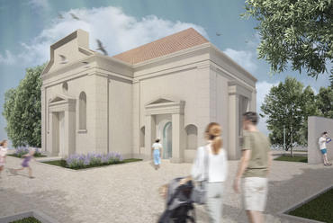 Látványterv. Kálvária Kultúrközpont: templomrevitalizáció Gyöngyösön – Husti Nikolett diplomamunkája.
