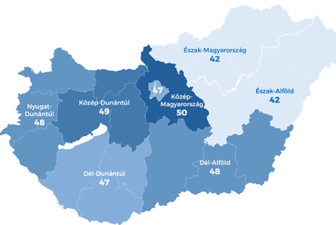 Szakemberhiány régiónként 2025. február. Forrás: Mapei
