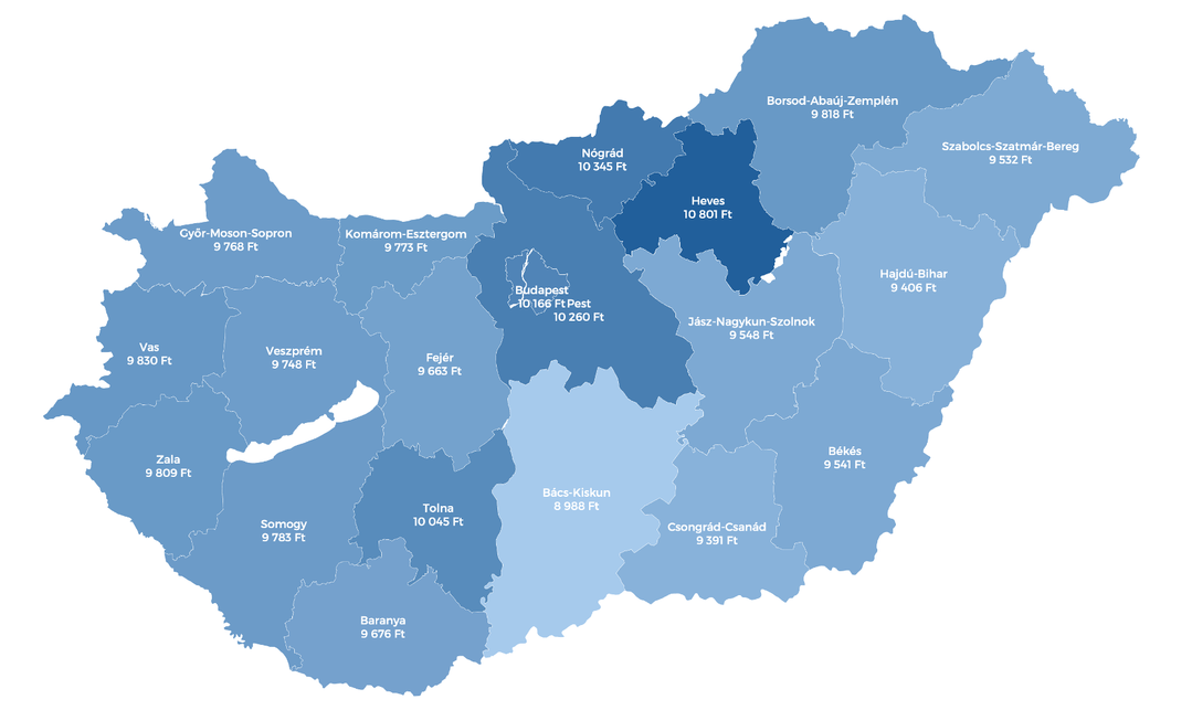 Szakemberhiány vármegyénként 2025. február. Forrás: Mapei
