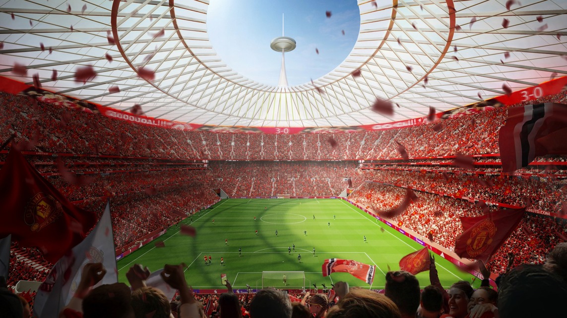 Foster + Partners: A Manchester United új stadionjának látványterve. Forrás: Manchester United/Facebook