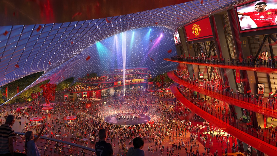 Foster + Partners: A Manchester United új stadionjának látványterve. Forrás: Manchester United/Facebook