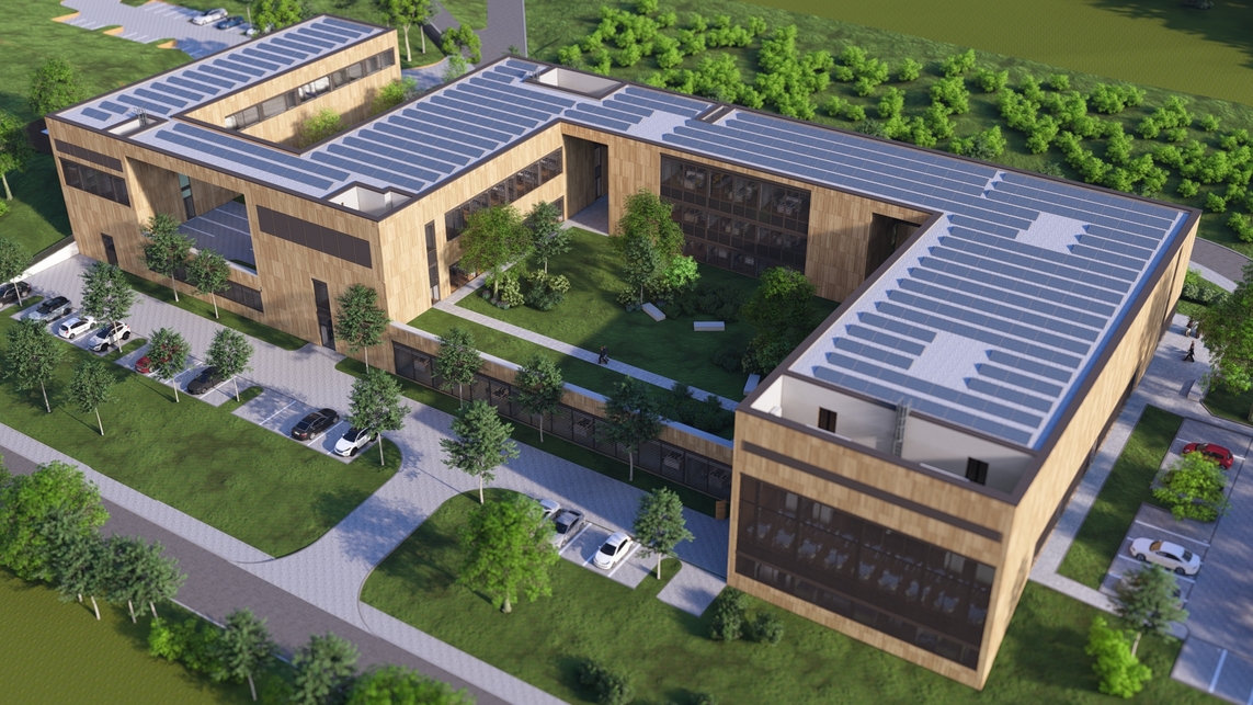 Vesztergom Ádám és Makrai Sándor: A Zsámbéki Jövőipari Tudományos és Innovációs Park látványterve. Forrás: Dr. Sugár Viktória