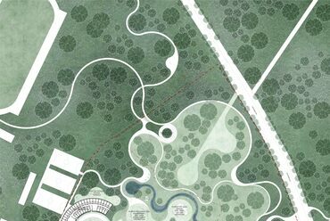 A 3XN és a NAUTES Építészműterem II. díjas terve a Debrecenbe költöző Természettudományi Múzeum új épületére.
