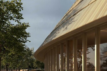 A 3XN és a NAUTES Építészműterem II. díjas terve a Debrecenbe költöző Természettudományi Múzeum új épületére.
