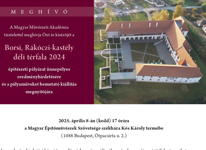 A borsi Rákóczi-kastély déli térfala 2024 - eredményhirdetés és kiállításmegnyitó