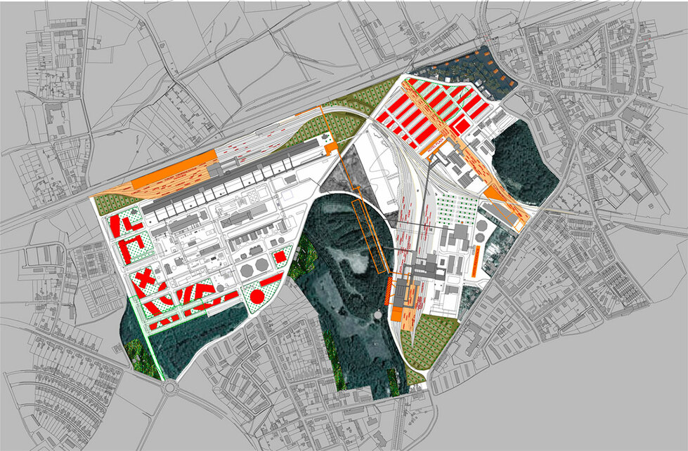 Zeche Zollverein Masterplan by OMA (Rem Koolhaas), Forrás: © OMA, Office for Metropolitan Architecture
