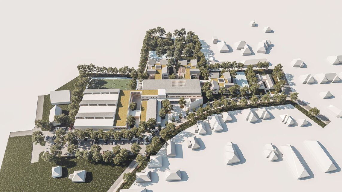 Szigetszentmiklósi Református Általános Iskola pályázat – Az Ártér Építész Műterem és a Korzó Tervezési Stúdió I. díjas pályaműve