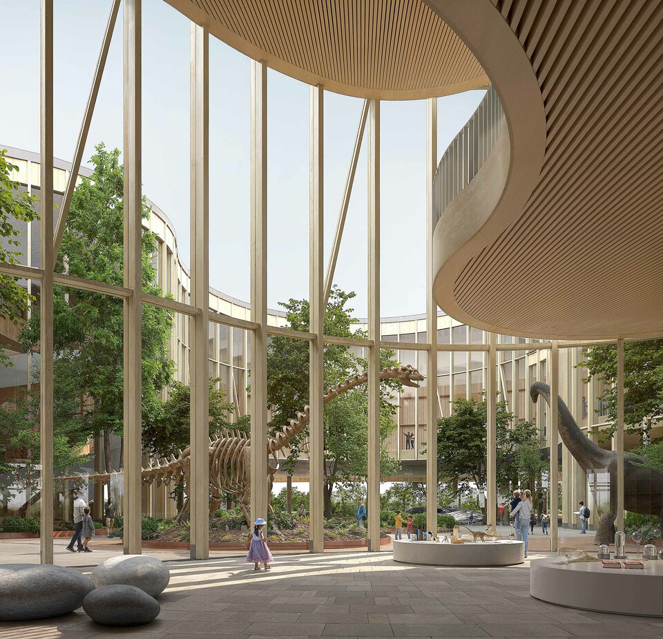 A 3XN és a NAUTES Építészműterem II. díjas terve a Debrecenbe költöző Természettudományi Múzeum új épületére.