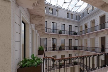 Lineart Architects: Az Andrássy út 66. tervezett belső udvara. Forrás: Telepítési Tanulmányterv/Terézváros
