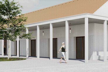 Nagy rendezvényterem. Az SZTR stúdió III. helyezett terve a Himnusz-emlékhely tervpályázatán.
