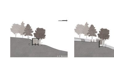 Metszetek.

Harsány-hegyi csata emlékhelye. Tervezők: Babos Péter László, Rónai Simon Péter, Berzsák Barna és Berzsák Zoltán, 2025. 
