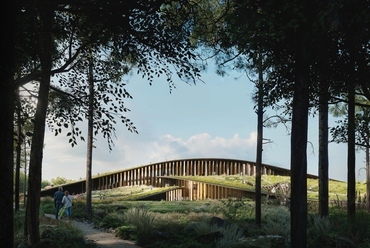 A BIG - Bjarke Ingels Group és a Vikár és Lukács I. díjas terve. Forrás: MTM tervpályázat (Építészfórum archívum)
