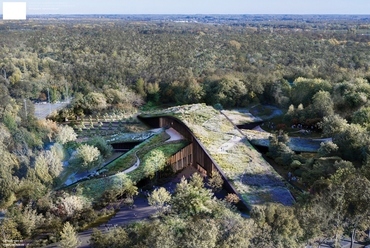 A BIG - Bjarke Ingels Group és a Vikár és Lukács I. díjas terve. Forrás: MTM tervpályázat (Építészfórum archívum)
